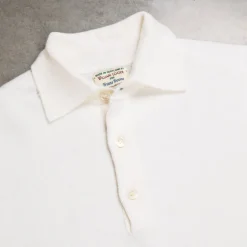 William Lockie Birdseye Solid Merino Wool Polo Ice White