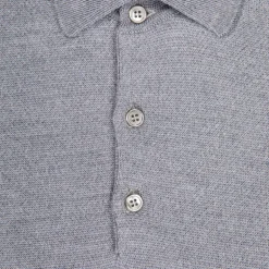 William Lockie Birdseye Solid Merino Wool Polo Grey