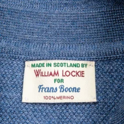 William Lockie Birdseye Solid Merino Wool Polo Denim