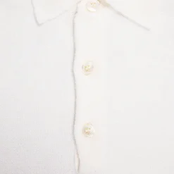 William Lockie Birdseye Solid Merino Wool Polo Ice White