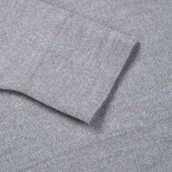 William Lockie Birdseye Solid Merino Wool Polo Grey