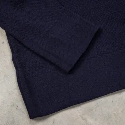 William Lockie Birdseye Solid Merino Wool Polo Blu Navy