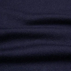 William Lockie Birdseye Solid Merino Wool Polo Blu Navy