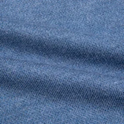 William Lockie Birdseye Solid Merino Wool Polo Denim