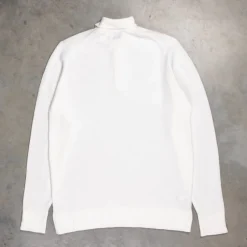 William Lockie Birdseye Solid Merino Wool Polo Ice White