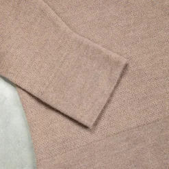 William Lockie Birdseye Solid Merino Wool Polo Taupe