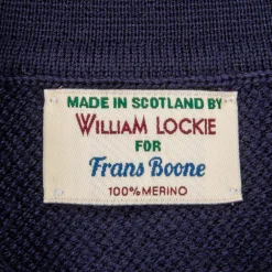 William Lockie Birdseye Solid Merino Wool Polo Blu Navy