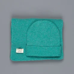 William Lockie Cashmere Ribbed Hat And Scarf Set Paisley