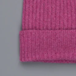 William Lockie Cashmere Ribbed Hat And Scarf Set Loganberry