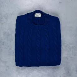 William Lockie Chirnside Cashmere Cable Crew Neck Inchiostro