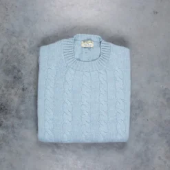 William Lockie Chirnside Cashmere Cable Crew Neck Haar