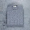 William Lockie Chirnside Cashmere Cable Crew Neck Flannel
