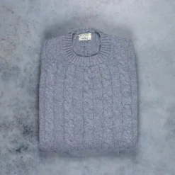 William Lockie Chirnside Cashmere Cable Crew Neck Flannel