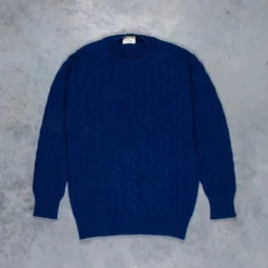 William Lockie Chirnside Cashmere Cable Crew Neck Inchiostro