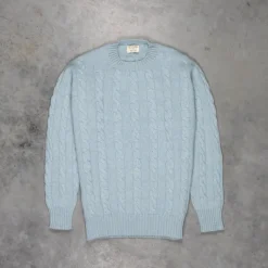 William Lockie Chirnside Cashmere Cable Crew Neck Haar