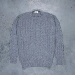 William Lockie Chirnside Cashmere Cable Crew Neck Flannel