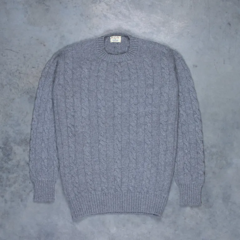 William Lockie Chirnside Cashmere Cable Crew Neck Flannel