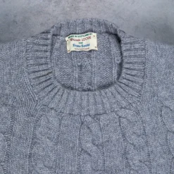William Lockie Chirnside Cashmere Cable Crew Neck Flannel