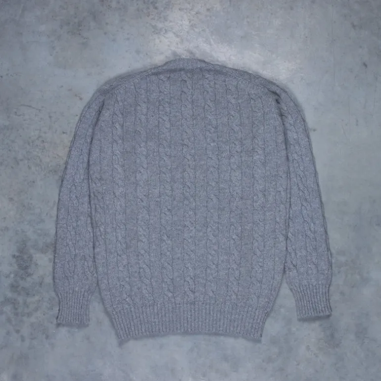 William Lockie Chirnside Cashmere Cable Crew Neck Flannel