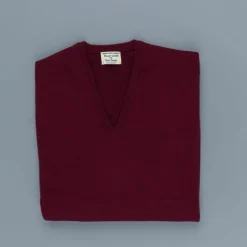William Lockie Oxton Cashmere V-Neck Damson