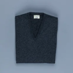 William Lockie Oxton Cashmere V-Neck Charcoal