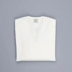 William Lockie Oxton Cashmere V-Neck Ice White