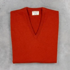William Lockie Oxton Cashmere V-Neck Harissa