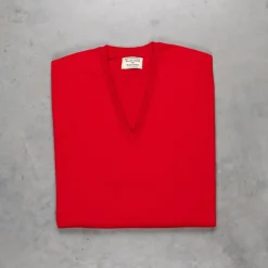 William Lockie Oxton Cashmere V-Neck Cardinal