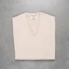 William Lockie Oxton Cashmere V-Neck Swansdown
