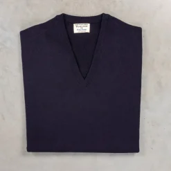 William Lockie Oxton Cashmere V-Neck Dark Navy