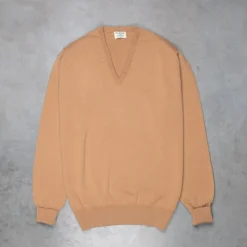 William Lockie Oxton Cashmere V-Neck Camel