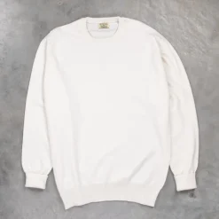William Lockie Oxton Cashmere Crew Neck Ice White