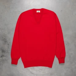 William Lockie Oxton Cashmere V-Neck Cardinal