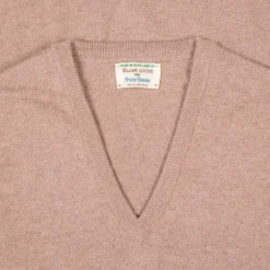 William Lockie Oxton Cashmere V-Neck Dormouse