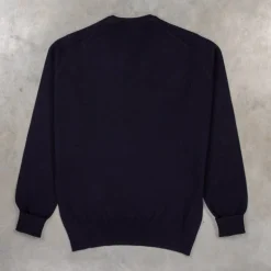 William Lockie Oxton Cashmere V-Neck Dark Navy