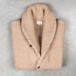 William Lockie Windsor Cashmere Shawl Cardigan Dark Natural