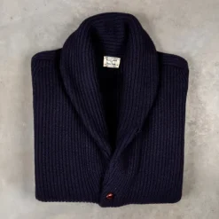 William Lockie Windsor Cashmere Shawl Cardigan Dark Navy