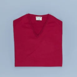 William Lockie x Frans Boone 30 gauge Loro Piana Merino's V-Neck Chianti