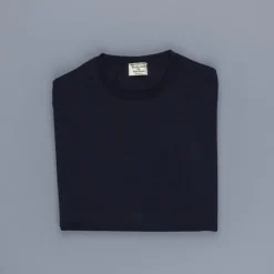 William Lockie x Frans Boone 30 gauge Loro Piana Merino's Crew Neck Dark Navy