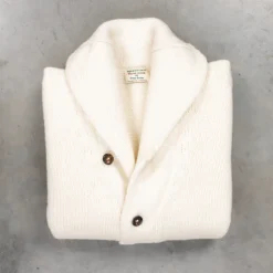 William Lockie x Frans Boone Alain Shawl Cardigan Lambswool Ecru