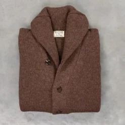 William Lockie x Frans Boone Alain Shawl Cardigan Lambswool Mocha