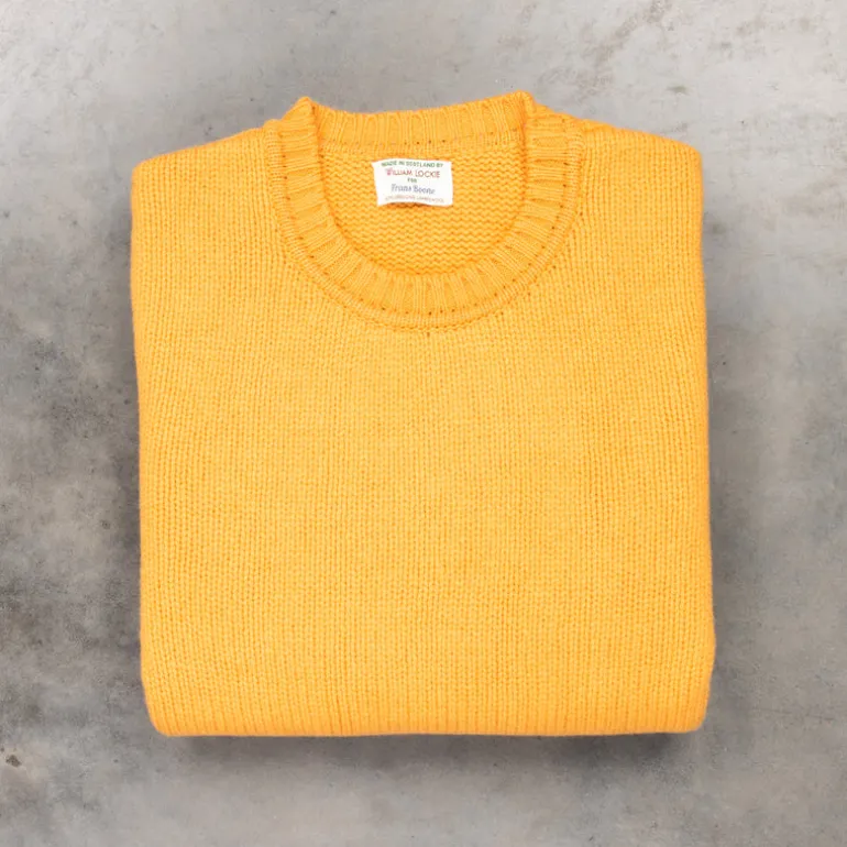 William Lockie x Frans Boone Alain Lambswool Crew Neck Harvest Gold