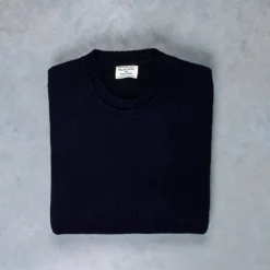 William Lockie x Frans Boone Alain Lambswool Crew Neck Navy