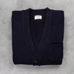 William Lockie x Frans Boone Alain 3-Pocket Cardigan Lambswool Navy