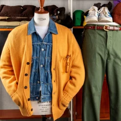 William Lockie x Frans Boone Alain 3-Pocket Cardigan Lambswool Harvest Gold
