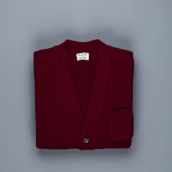 William Lockie x Frans Boone Alain 3-Pocket Cardigan Lambswool Bordeaux