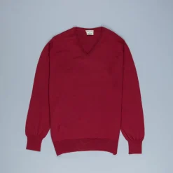 William Lockie x Frans Boone 30 gauge Loro Piana Merino's V-Neck Chianti