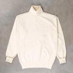 William Lockie x Frans Boone Super Geelong Roll Neck Ecru