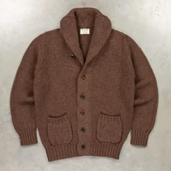 William Lockie x Frans Boone Alain Shawl Cardigan Lambswool Mocha
