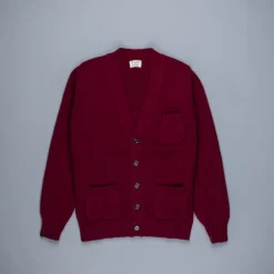 William Lockie x Frans Boone Alain 3-Pocket Cardigan Lambswool Bordeaux